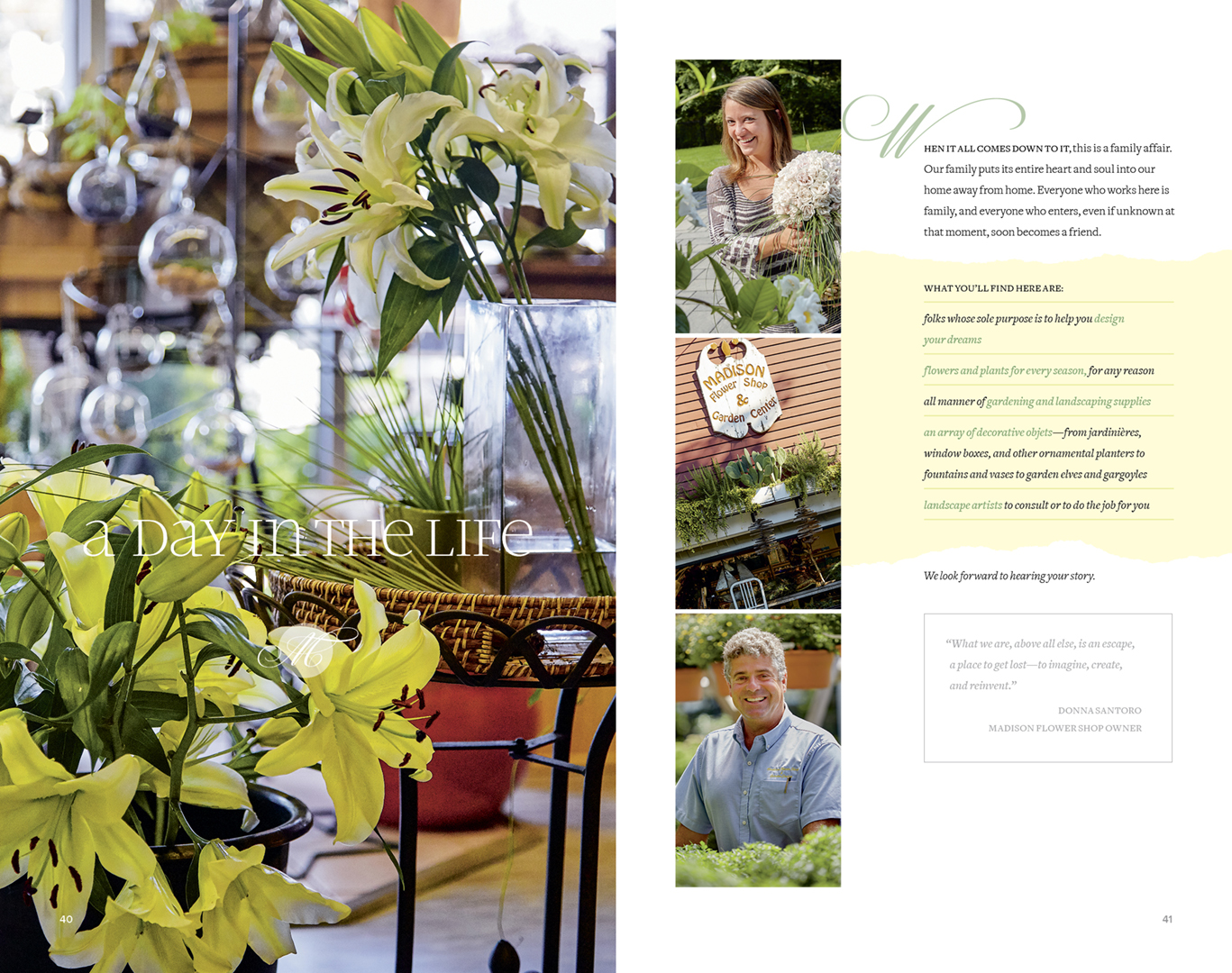 Madison Flower Shop Anniversary Brochure by Granite Bay Graphic Design and Tom Hopkins Photography
