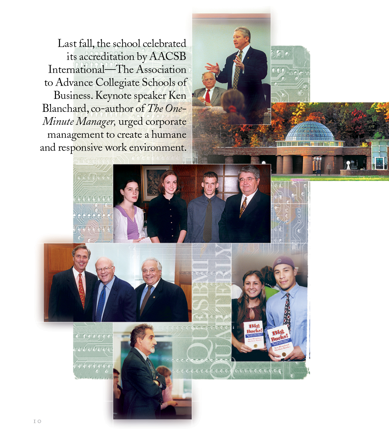 Quinnipac University Photo Montages for Annual Report by Paul Kazmercyk at Granite Bay Design