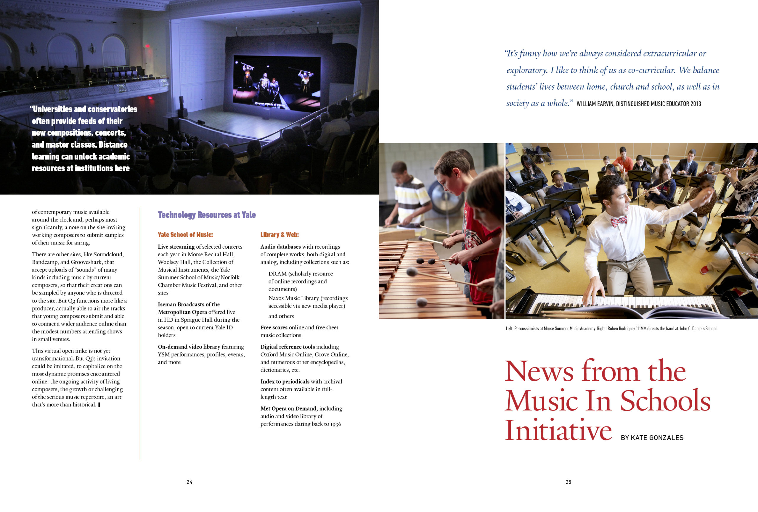 2014 Music at Yale Magazine Spread by Paul Kazmercyk at Granite Bay Graphic Design