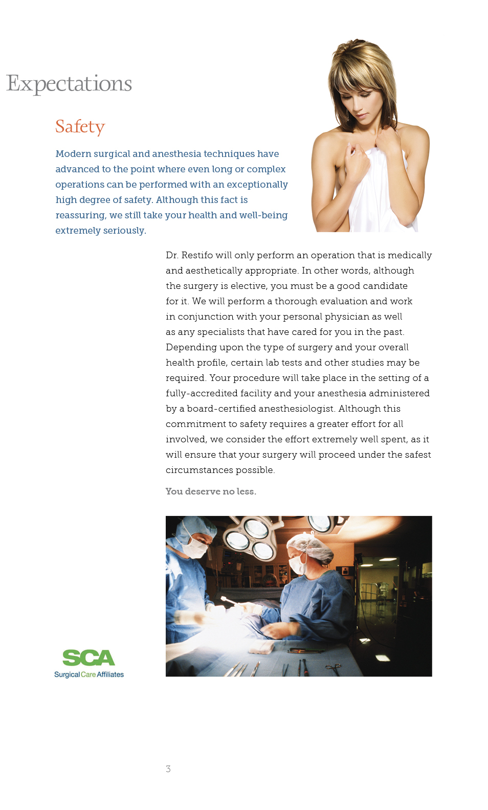 Restifo Plastic Surgery Brochure: Page Design by Paul Kazmercyk at Granite Bay Graphic Design