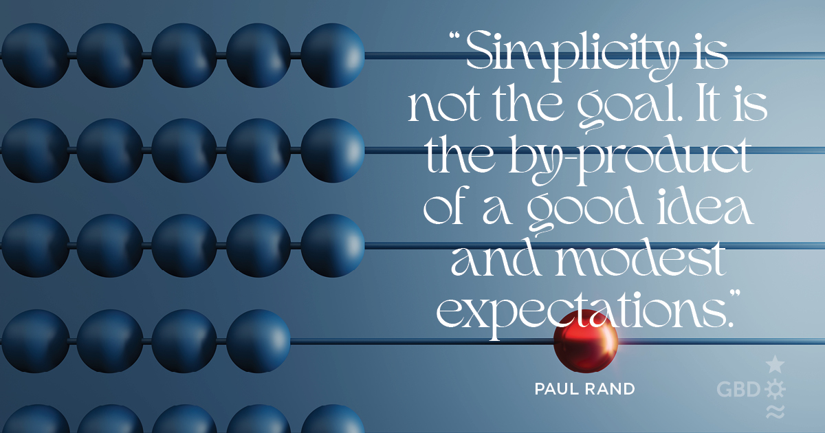 Design and Creativity Quotation by Paul Rand on the Granite Bay Graphic Design website.