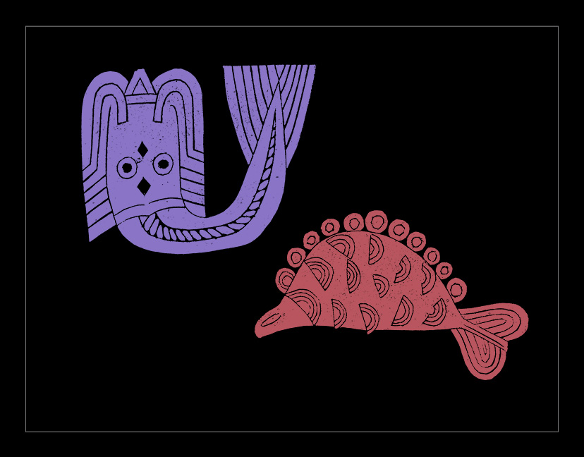 African Artwork on Granite Bay Graphic Design: Animals Group C