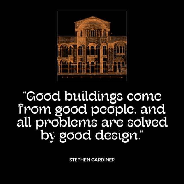 Buildings and people quotation from Stephen Gardiner. Part of “The Vision Series” on Granite Bay Graphic Design