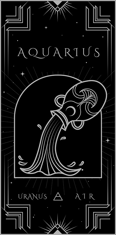 Signs of the Zodiac on Granite Bay Graphic Design: Aquarius