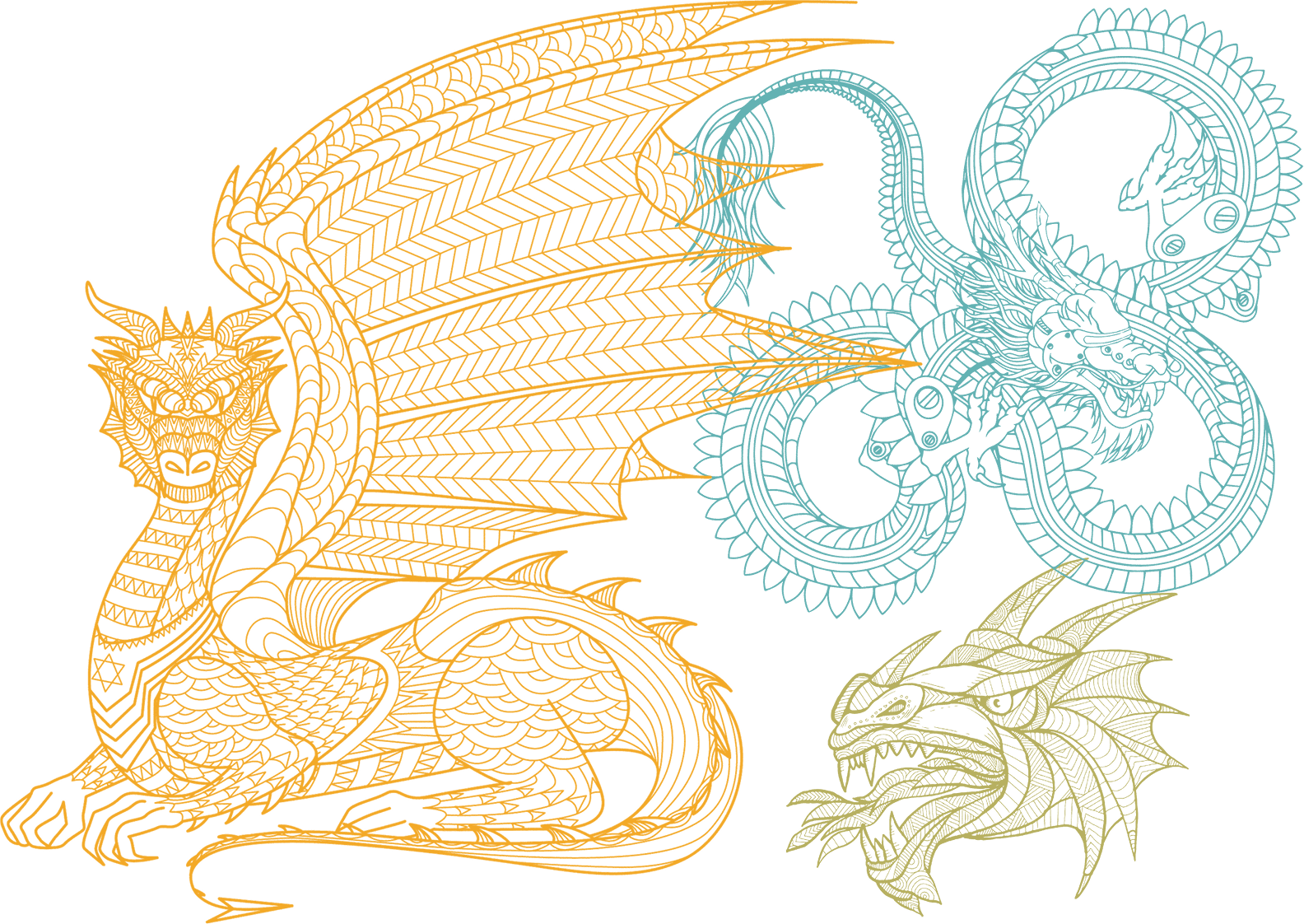 Dragon Mandala Style Artwork on a Granite Bay Graphic Design Microsite