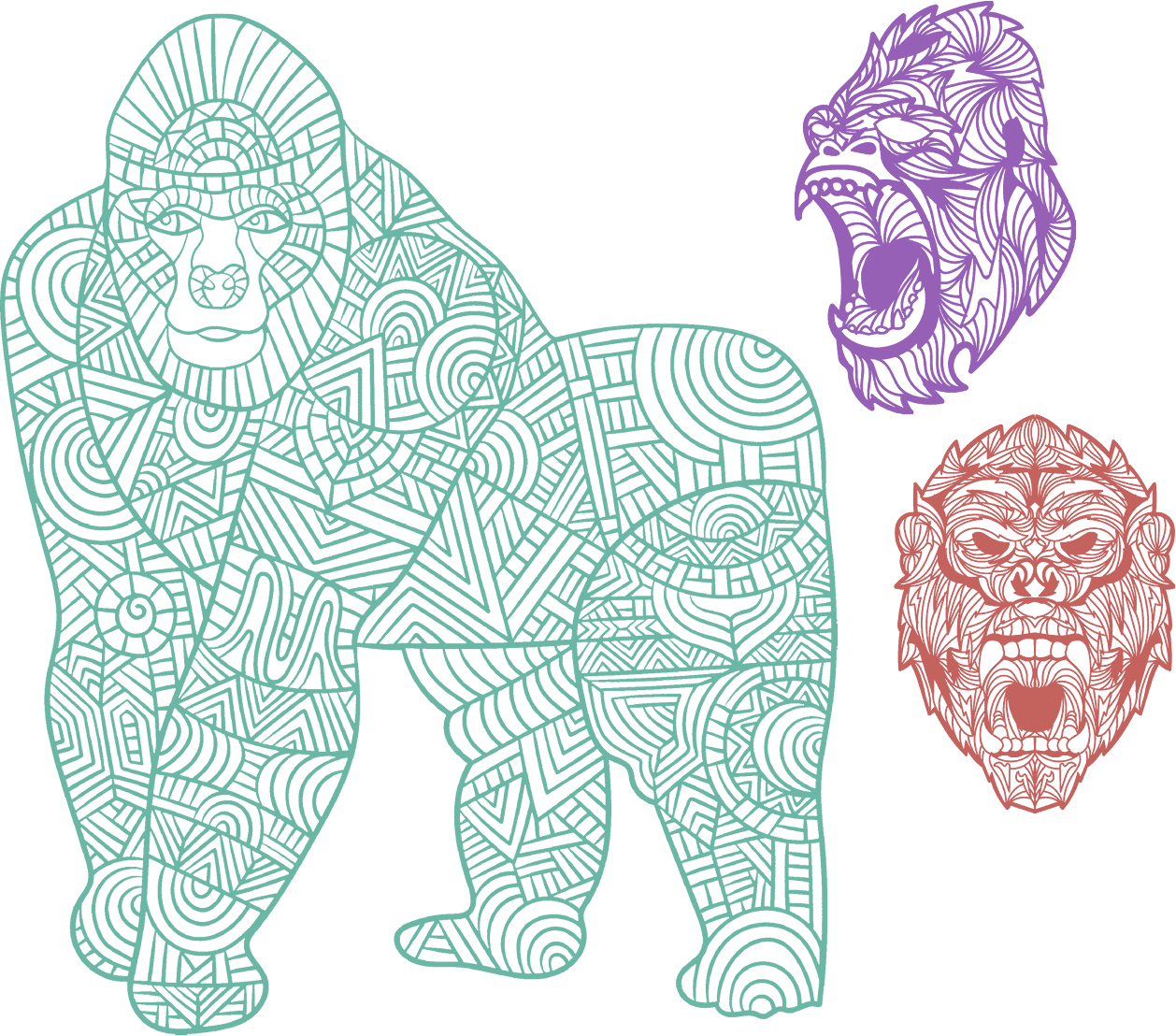 Gorilla Mandala Style Artwork on a Granite Bay Graphic Design Microsite