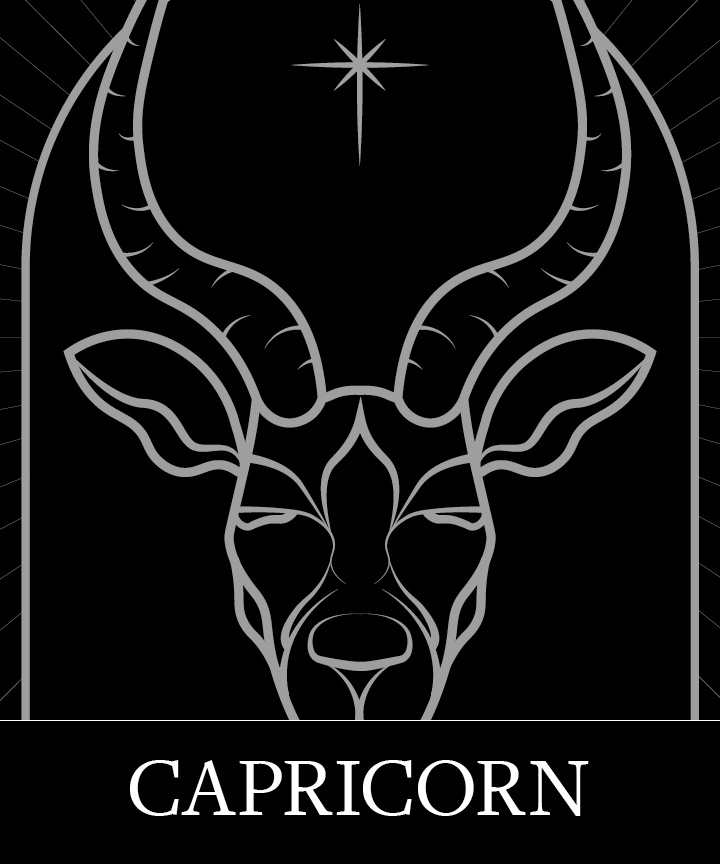 Capricorn Zodiac Astrology Sign on Granite Bay Graphic Design
