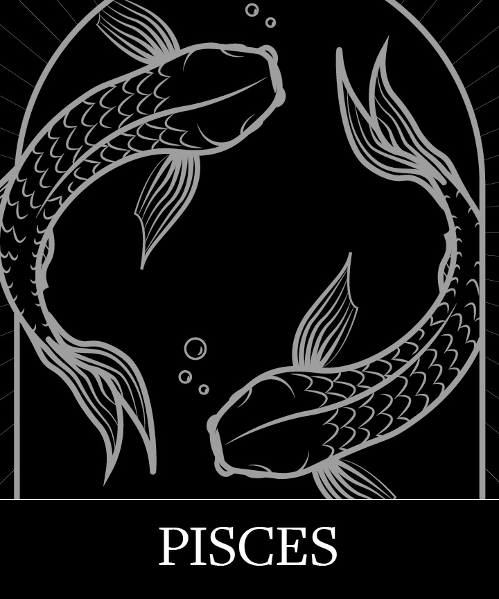 Pisces Zodiac Astrology Sign on Granite Bay Graphic Design