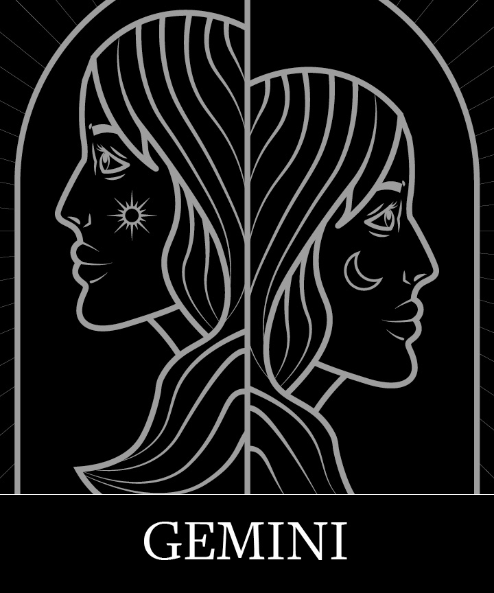 Gemini Zodiac Astrology Sign on Granite Bay Graphic Design