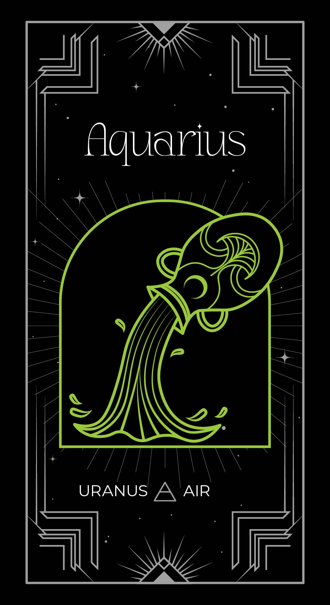 Aquarius from a zodiac by Granite Bay Graphic Design