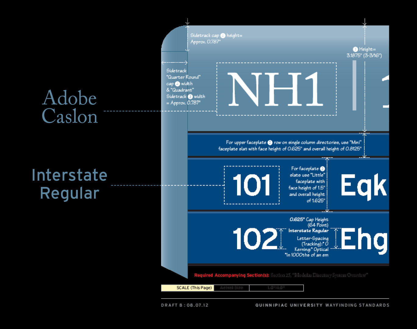 Quinnipiac University Campus-Wide Wayfinding (Signage) Overhaul: Font Pairing