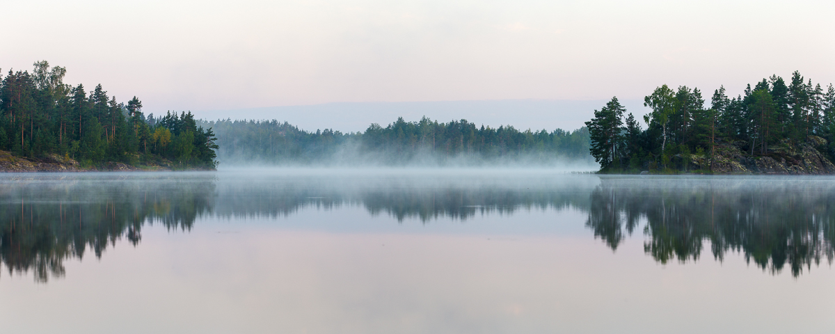 Panorama of morning lake