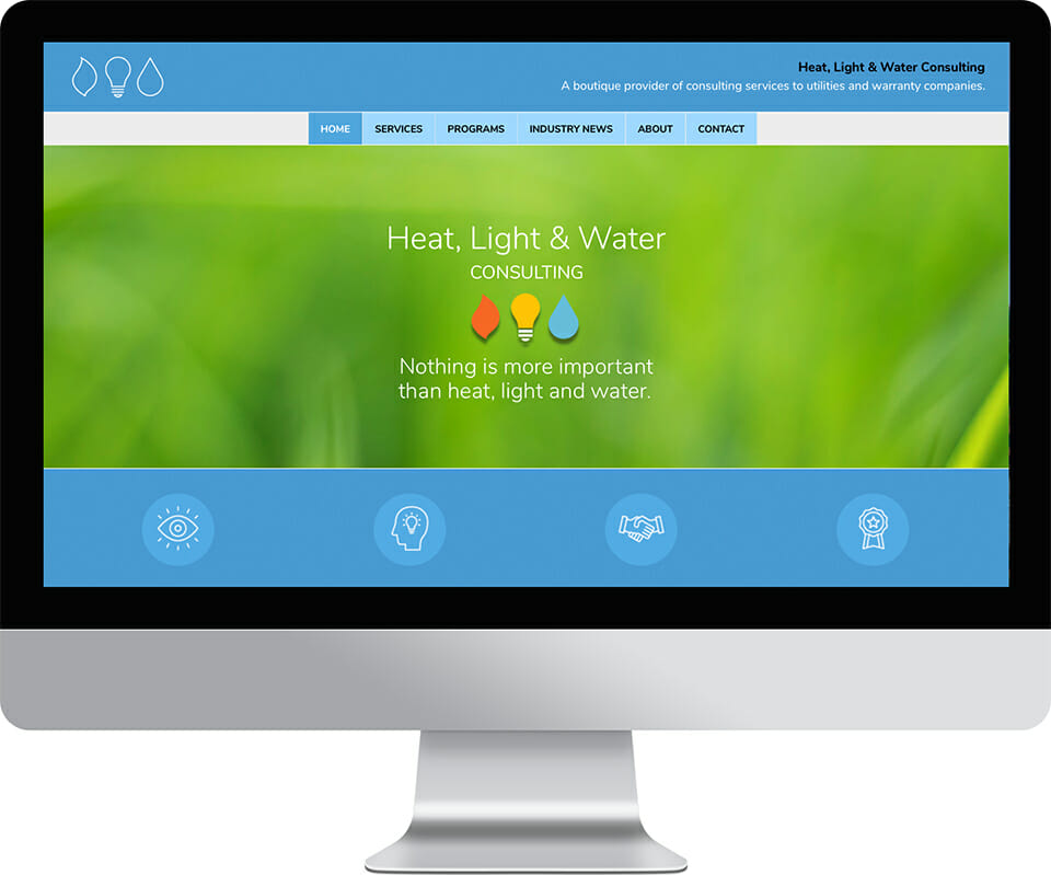 Heat, Light & Water Consulting Website Design by Paul Kazmercyk, Granite Bay Design