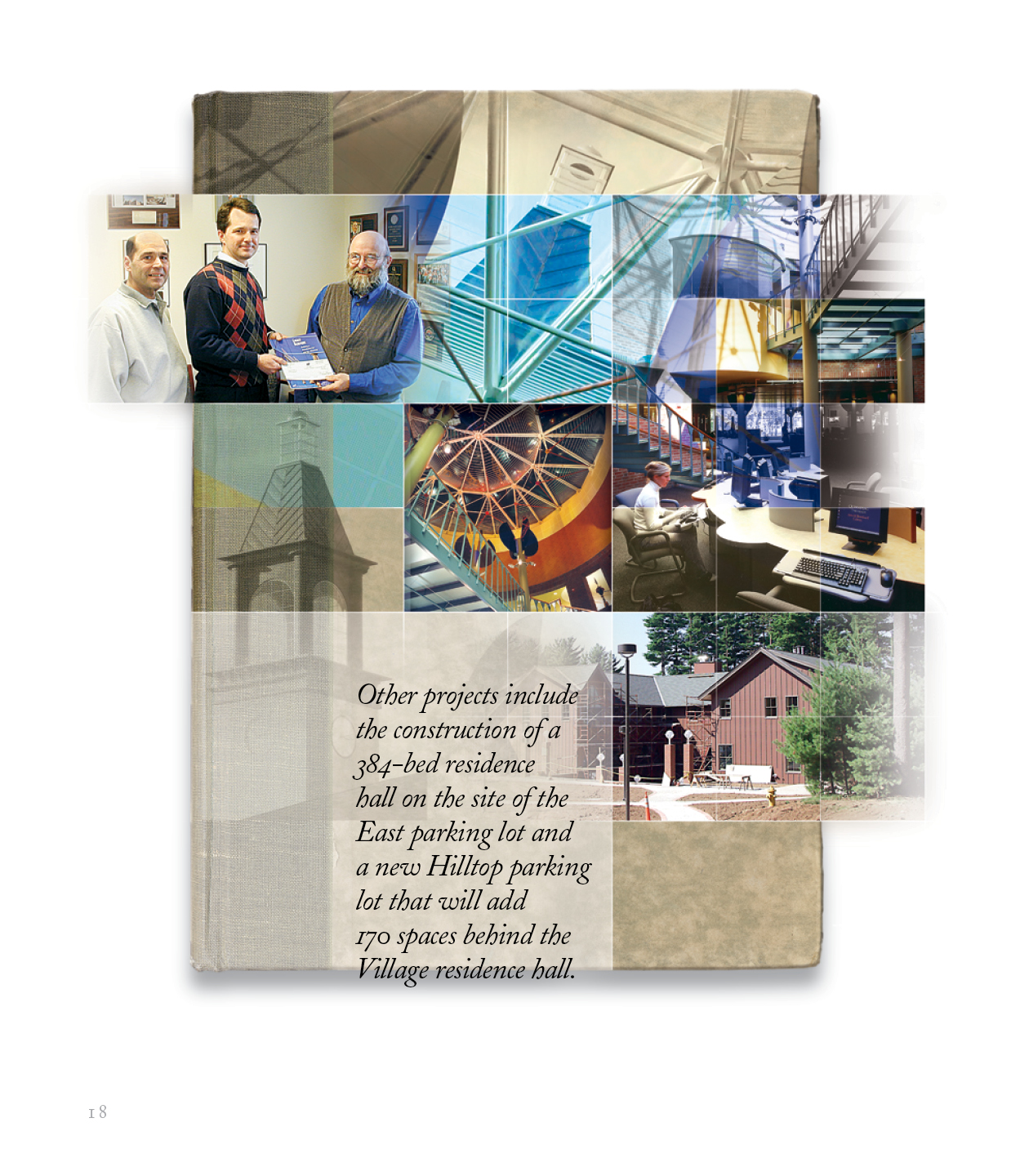 Quinnipac University Photo Montages for Annual Report by Paul Kazmercyk at Granite Bay Design