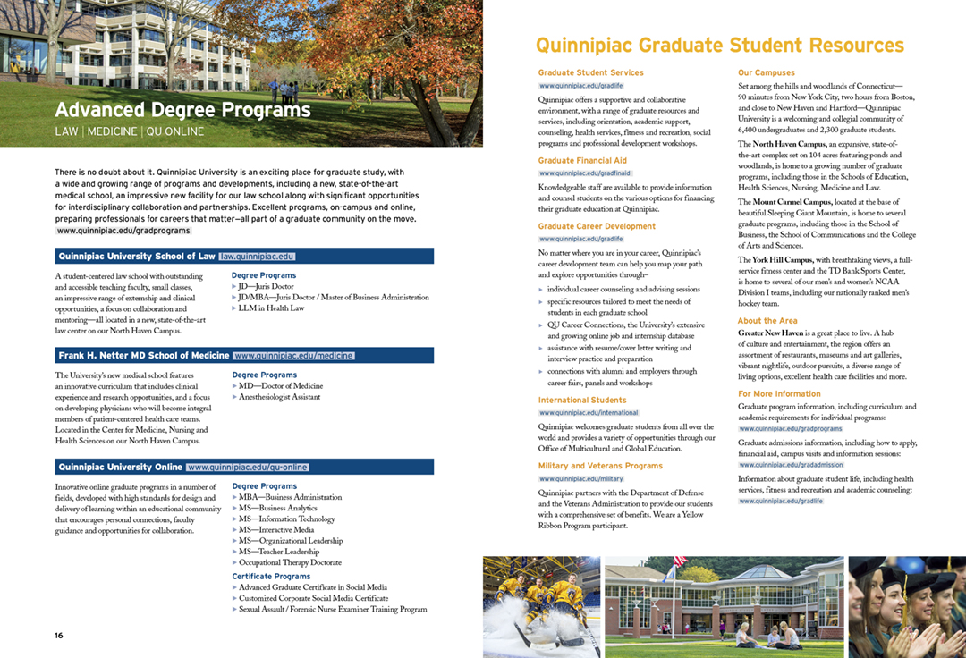 Quinnipiac University Graduate Programs Viewbook