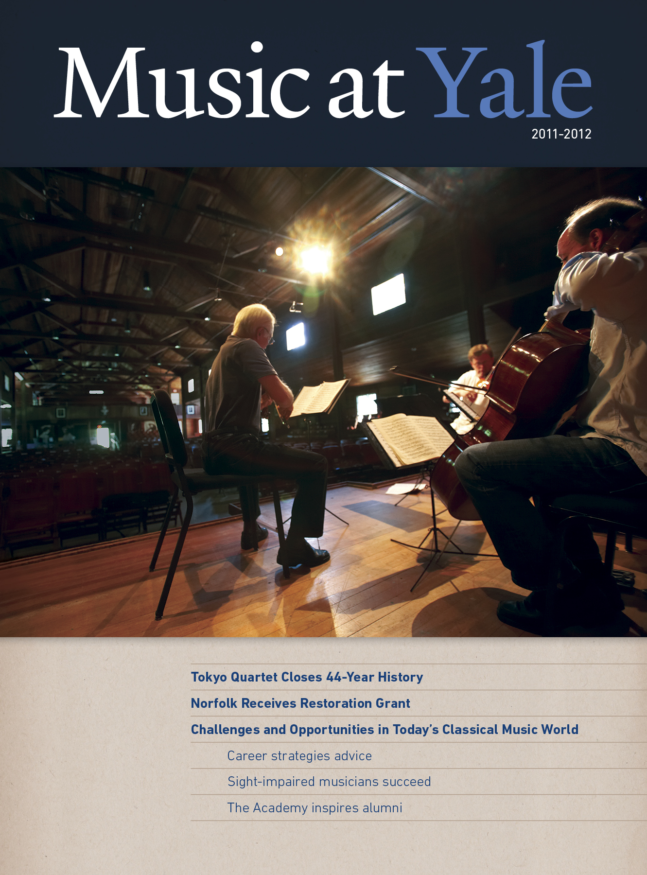 Music at Yale Magazine 2012 Cover by Paul Kazmercyk Granite Bay Graphic Design