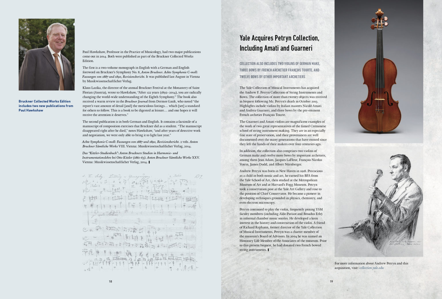 2015 Music at Yale Magazine Spread by Paul Kazmercyk at Granite Bay Graphic Design