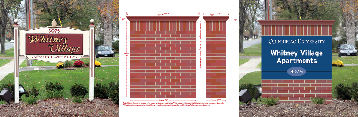 Quinnipiac University Brick-Based Building Identity Signs