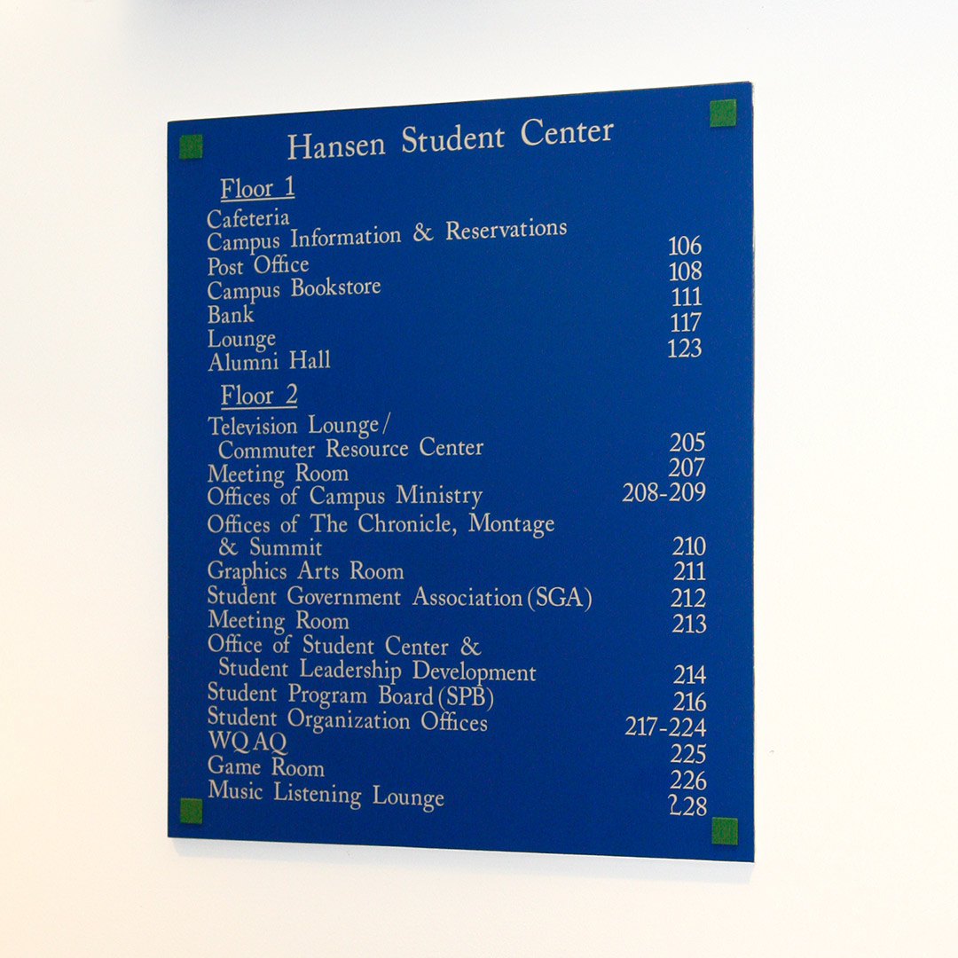 Quinnipiac University Old Directory Signs
