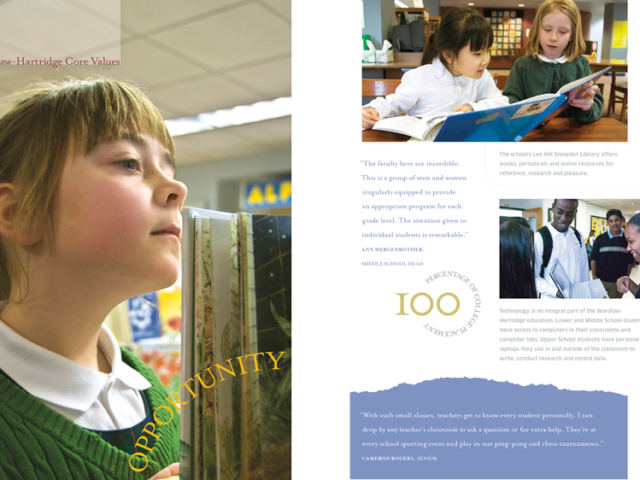 Wardlaw-Hartridge Prep School Viewbook/Brochure by Paul Kazmercyk at Granite Bay Graphic Design