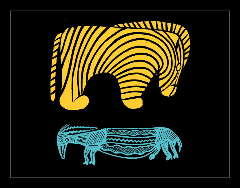 African Artwork on Granite Bay Graphic Design: Animals Group B