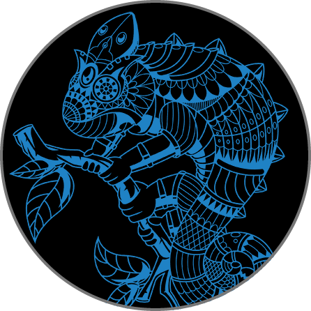 Chameleon Mandala Artwork for a Granite Bay Graphic Design Microsite