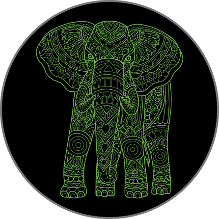 Elephant Mandala Artwork for a Granite Bay Graphic Design Microsite