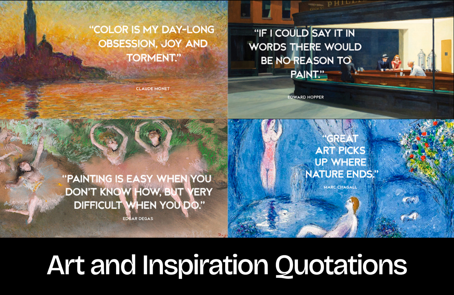 Art and Inspiration Quotations by Artists with Their Paintings