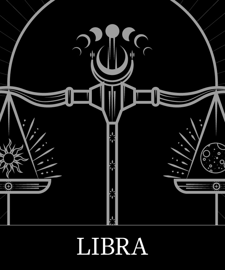 Libra Zodiac Astrology Sign on Granite Bay Graphic Design