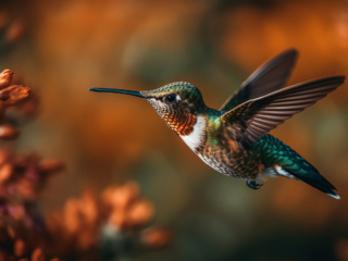 A Hummingbird, one of the many bird species in Panama.