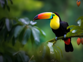 A Toucan, one of the many bird species in Panama.
