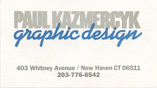 Paul Kazmercyk Graphic Design Original Granite Bay Design Business Card