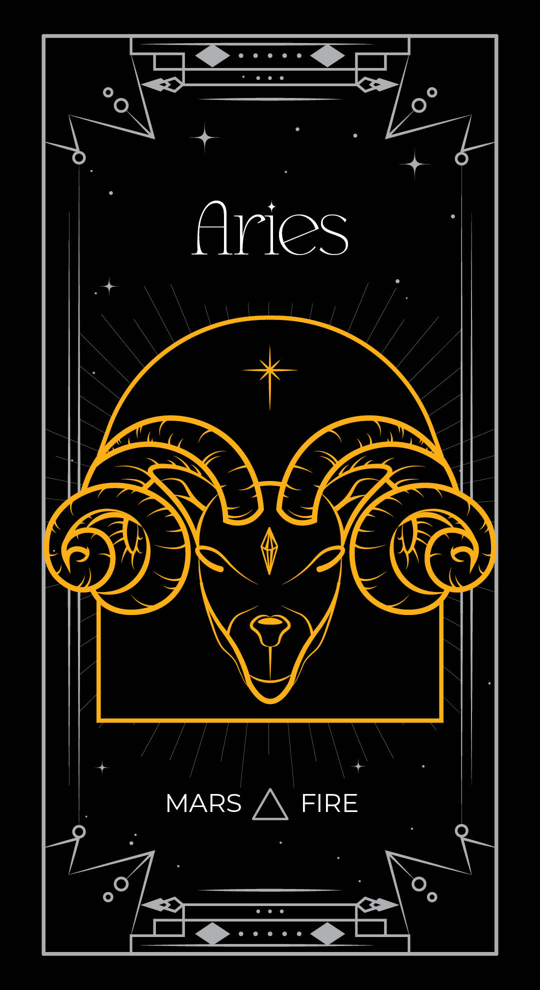 Aries from a zodiac by Granite Bay Graphic Design