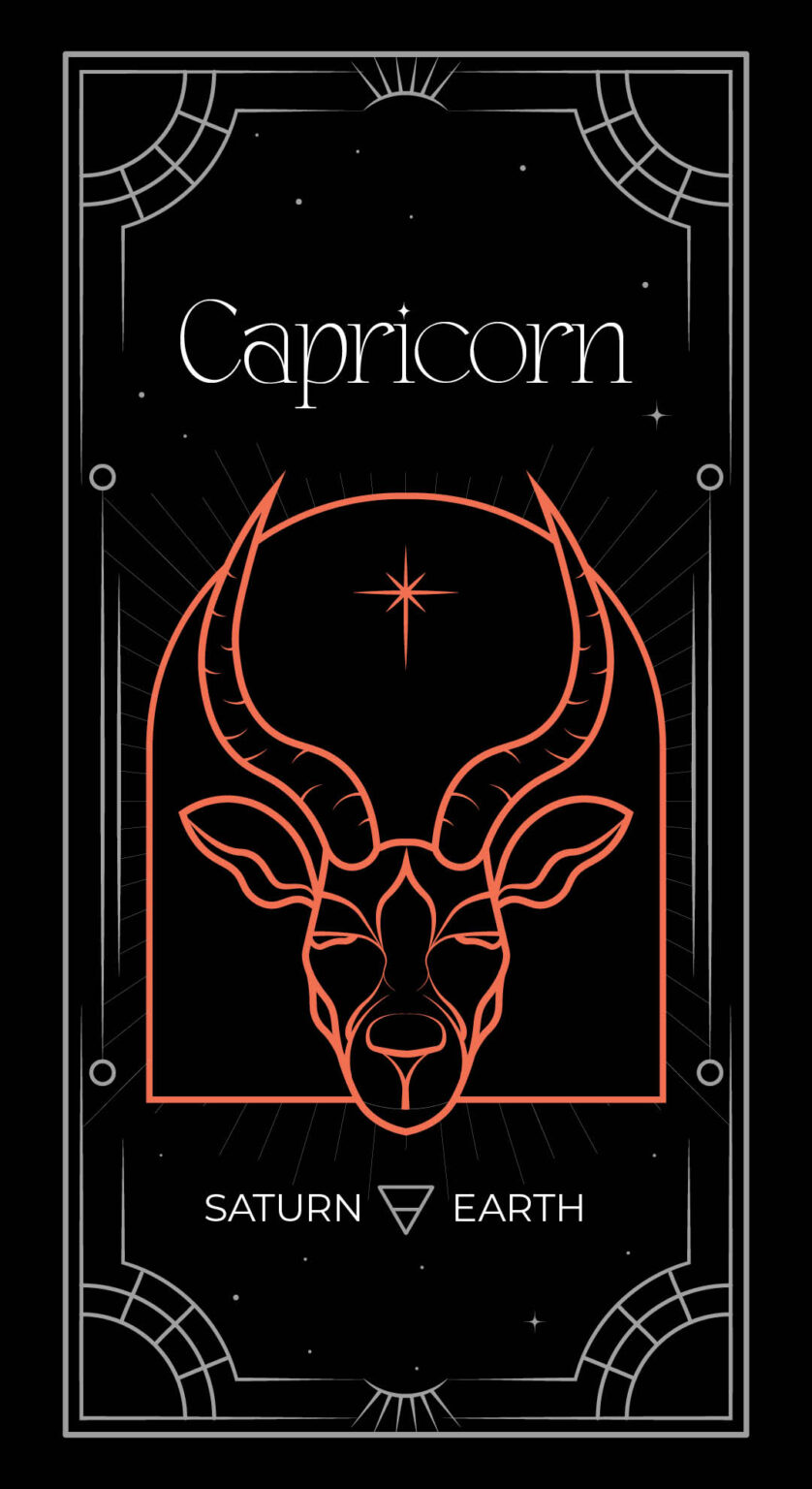 Capricorn from a zodiac by Granite Bay Graphic Design