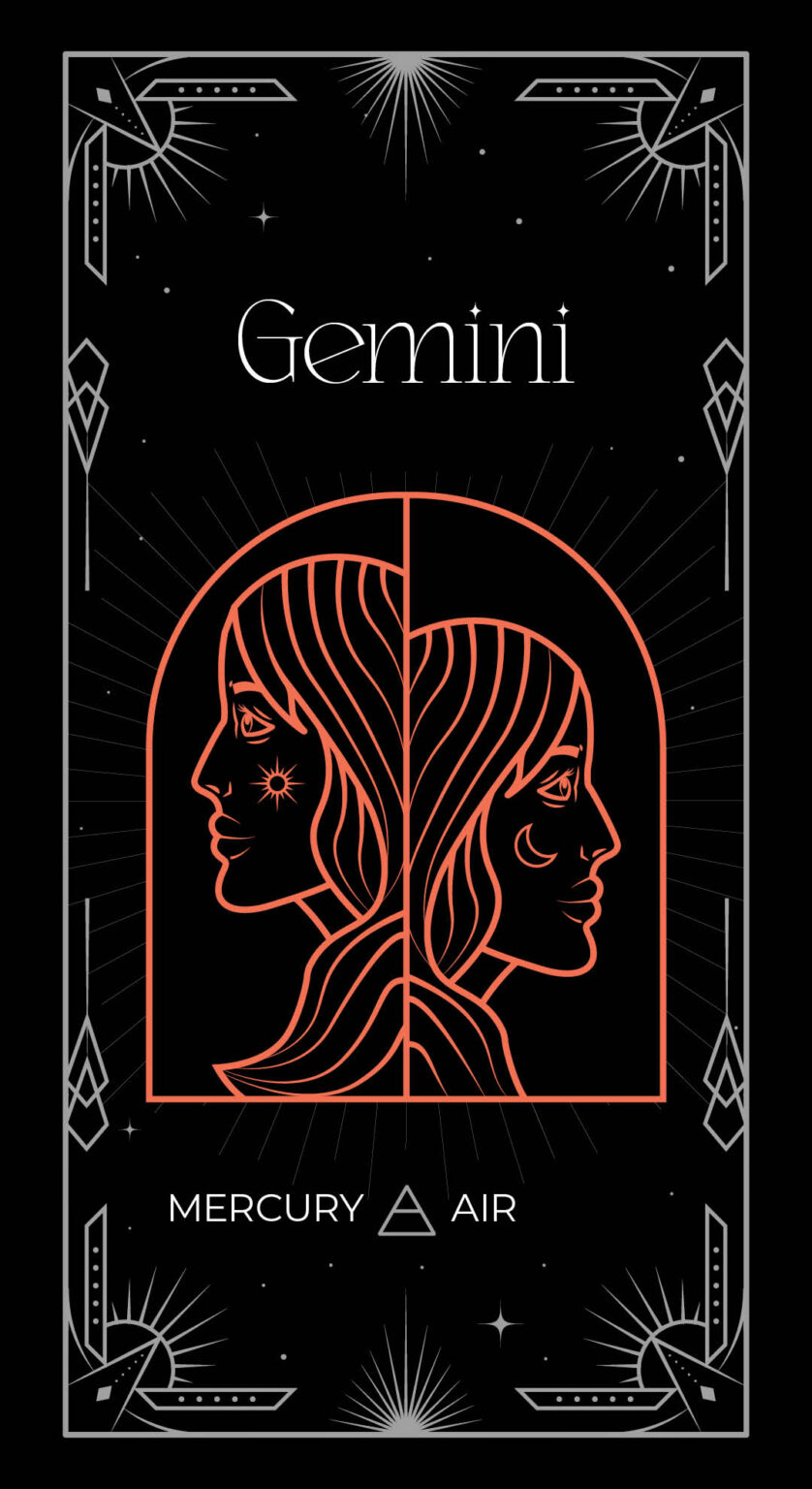 Gemini from a zodiac by Granite Bay Graphic Design