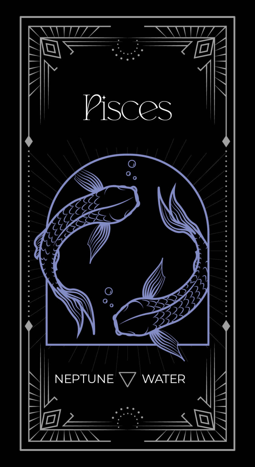Pisces from a zodiac by Granite Bay Graphic Design