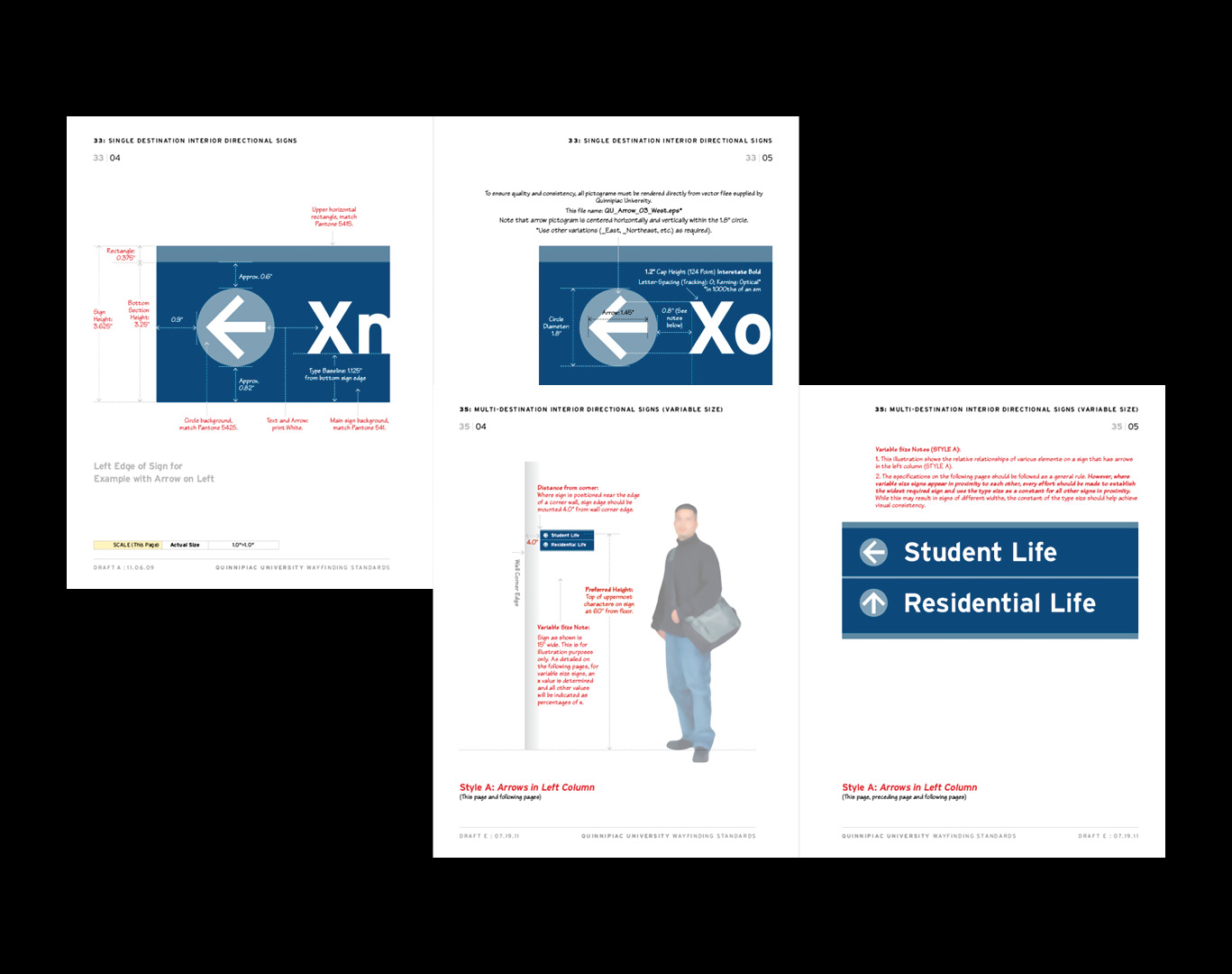 Quinnipiac University Campus-Wide Wayfinding (Signage) Overhaul: Standards Manuals