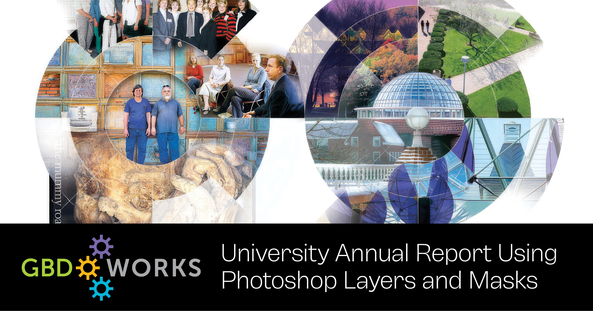 GBD Works: Quinnipiac University Annual Report Photoshop Layers and Masks